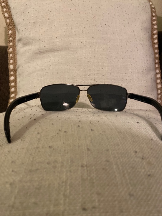Prada Black Rectangular Sunglasses Red Logo Vintage Unisex main image 5